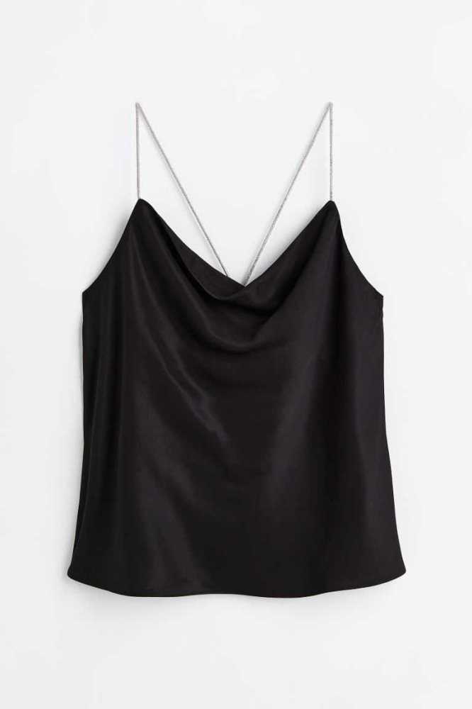 Tops H&M Rhinestone-strap Satin Camisole Mujer Rojos | 671845LTY