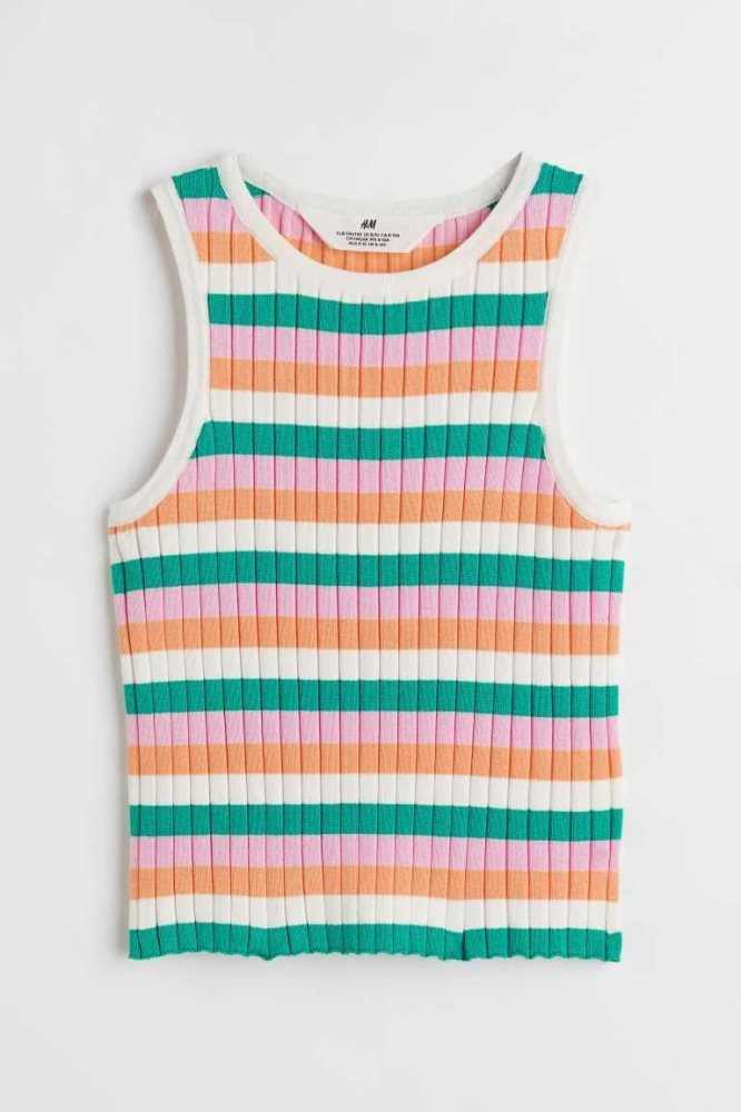 Tops H&M Rib-knit Niños Morados Claro | 497368OZI