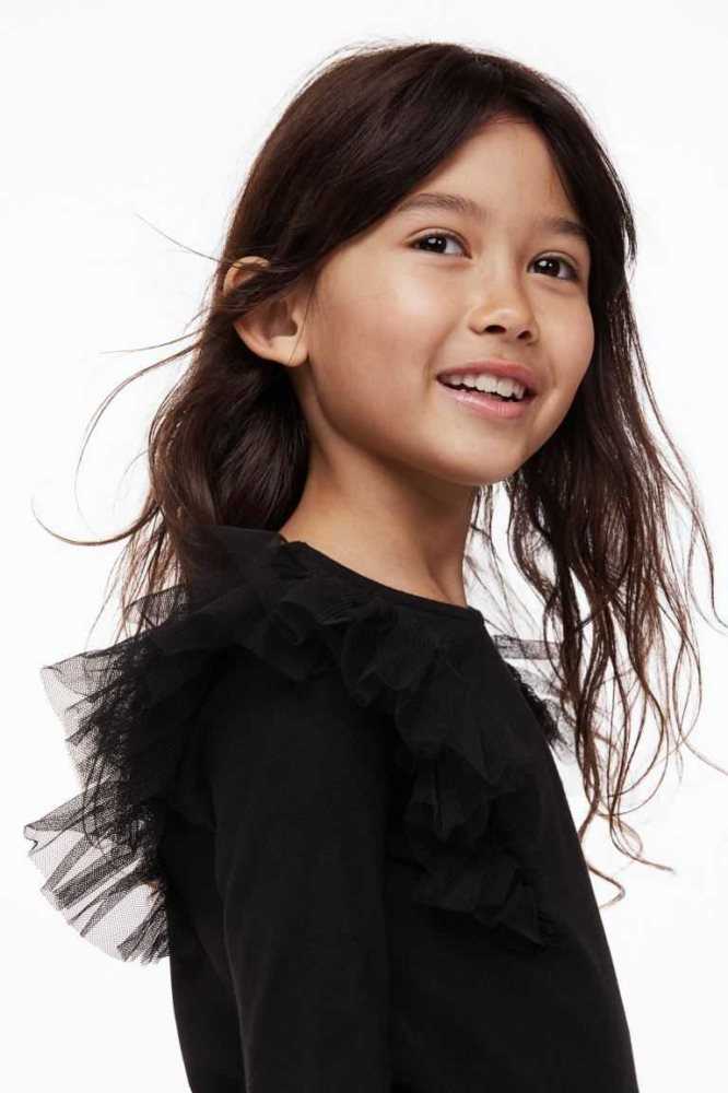 Tops H&M Ruffle-trimmed Niños Blancos | 943120NFX