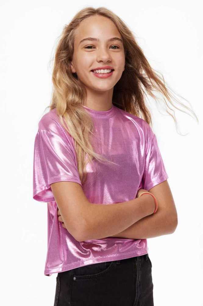 Tops H&M Shimmery Niños Azules | 401893WBO