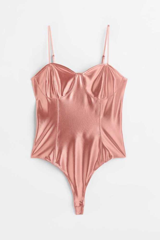 Tops H&M Shimmery Tanga Bodysuit Mujer Negros | 043172OBM