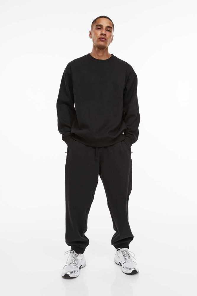 Tops H&M THERMOLITE Relaxed Fit Sweatshirt Hombre Negros | 204163BOZ