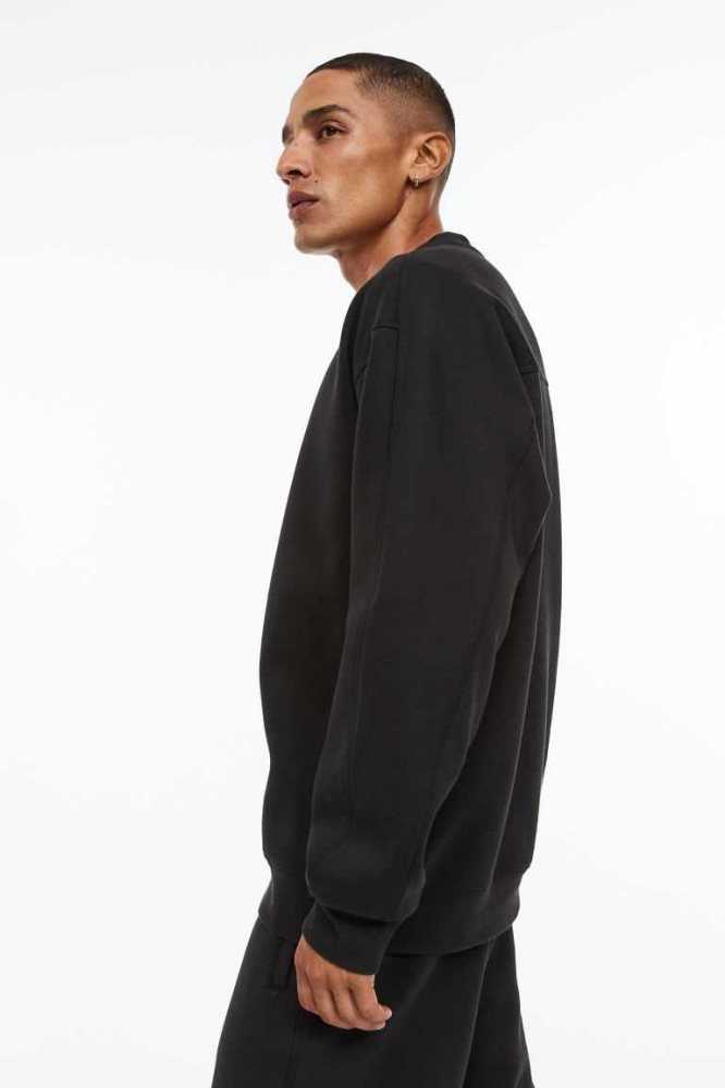 Tops H&M THERMOLITE Relaxed Fit Sweatshirt Hombre Negros | 204163BOZ