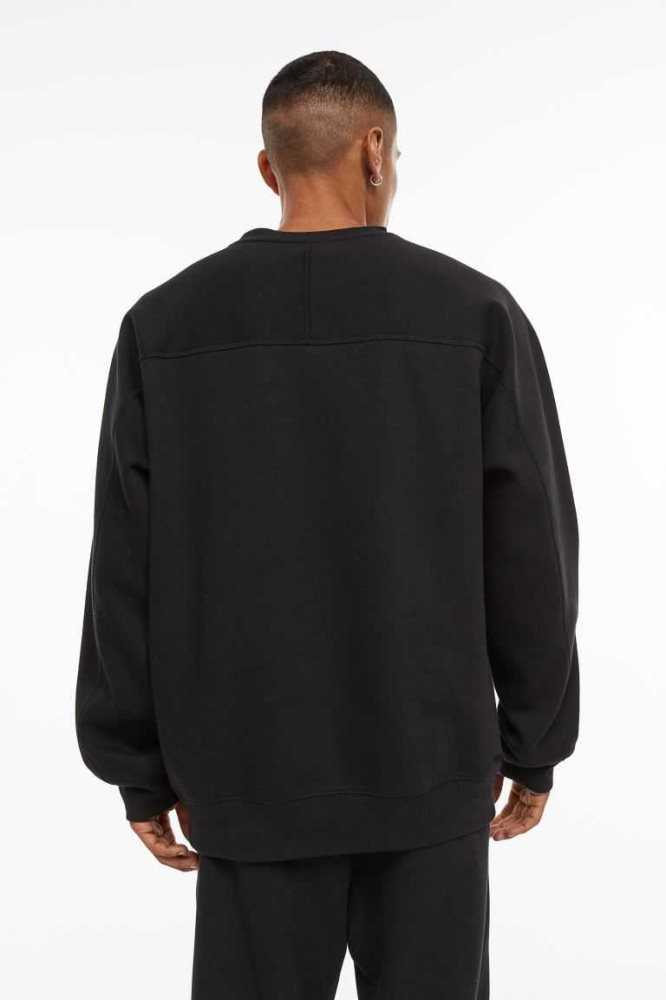 Tops H&M THERMOLITE Relaxed Fit Sweatshirt Hombre Negros | 204163BOZ