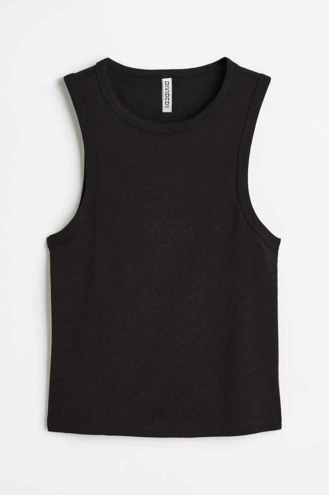 Tops H&M Tank Mujer Negros | 218053JUN