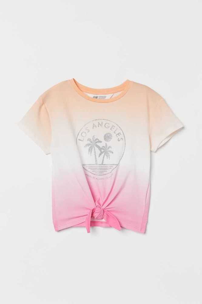 Tops H&M Tie-hem Niños Rosas | 247581YUB