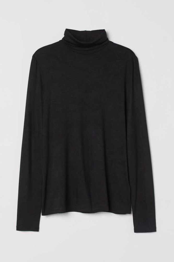 Tops H&M Turtleneck Mujer Azules | 412368SJL