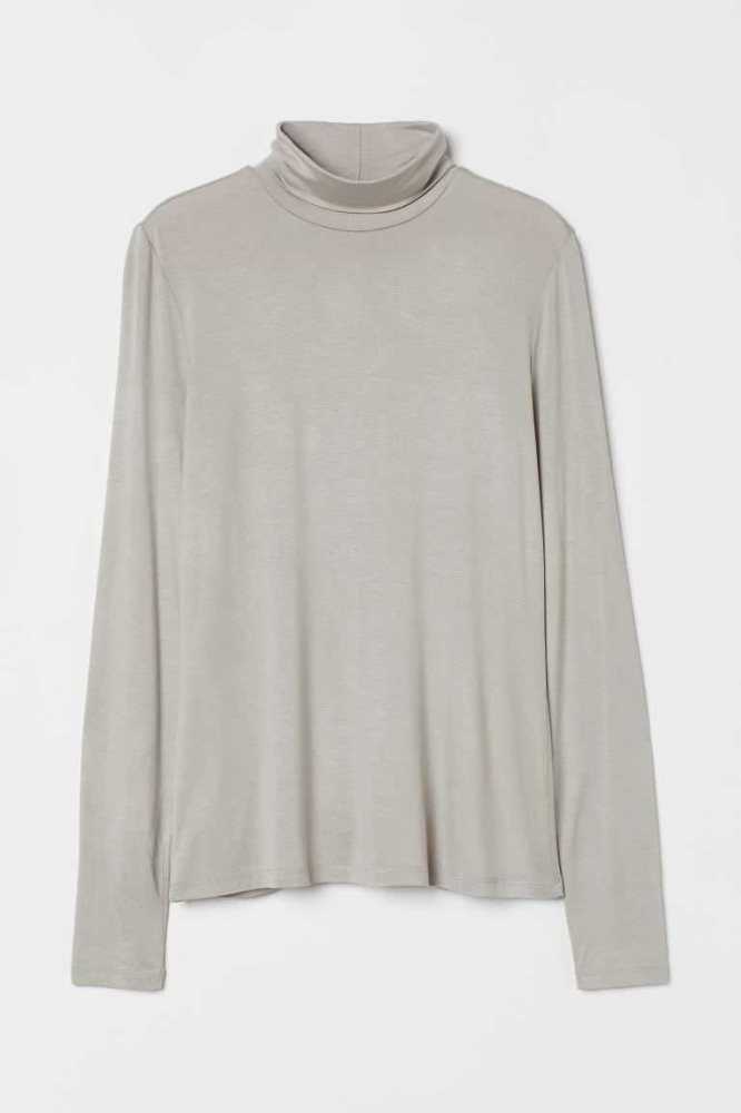 Tops H&M Turtleneck Mujer Negros | 406715DOE