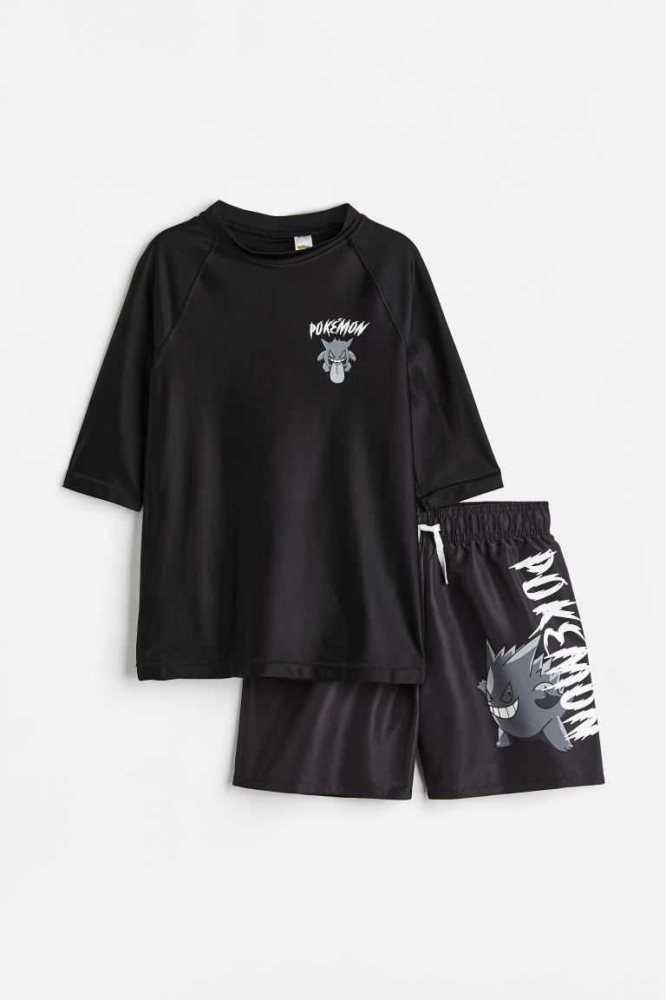 Trajes De Baño H&M 2-piece Set UPF 50 Niños Negros | 328056QJV