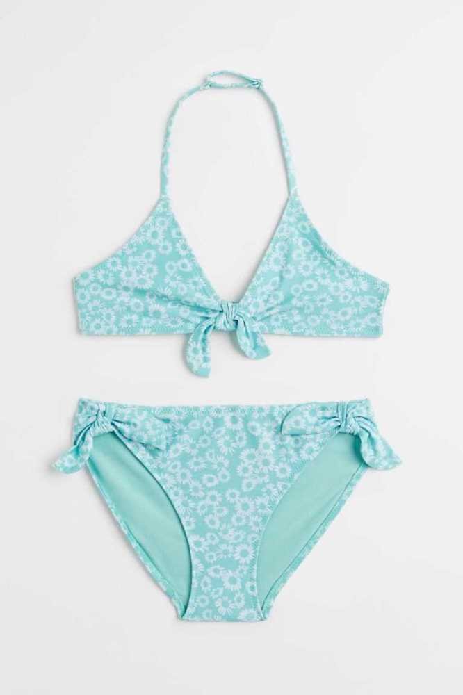 Trajes De Baño H&M Halterneck Bikini Niños Azules Claro | 742695DJE