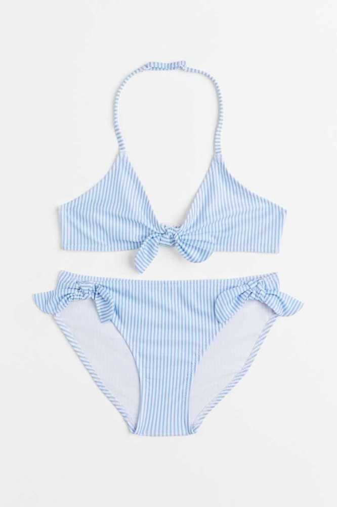 Trajes De Baño H&M Halterneck Bikini Niños Azules Claro | 742695DJE