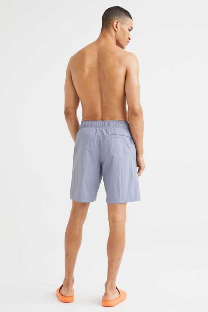 Trajes De Baño H&M Nylon Shorts Hombre Grises Azules | 823165YTU