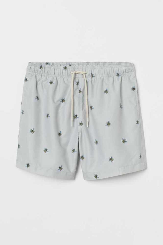 Trajes De Baño H&M Patterned Shorts Hombre Amarillos Claro | 306498RYQ