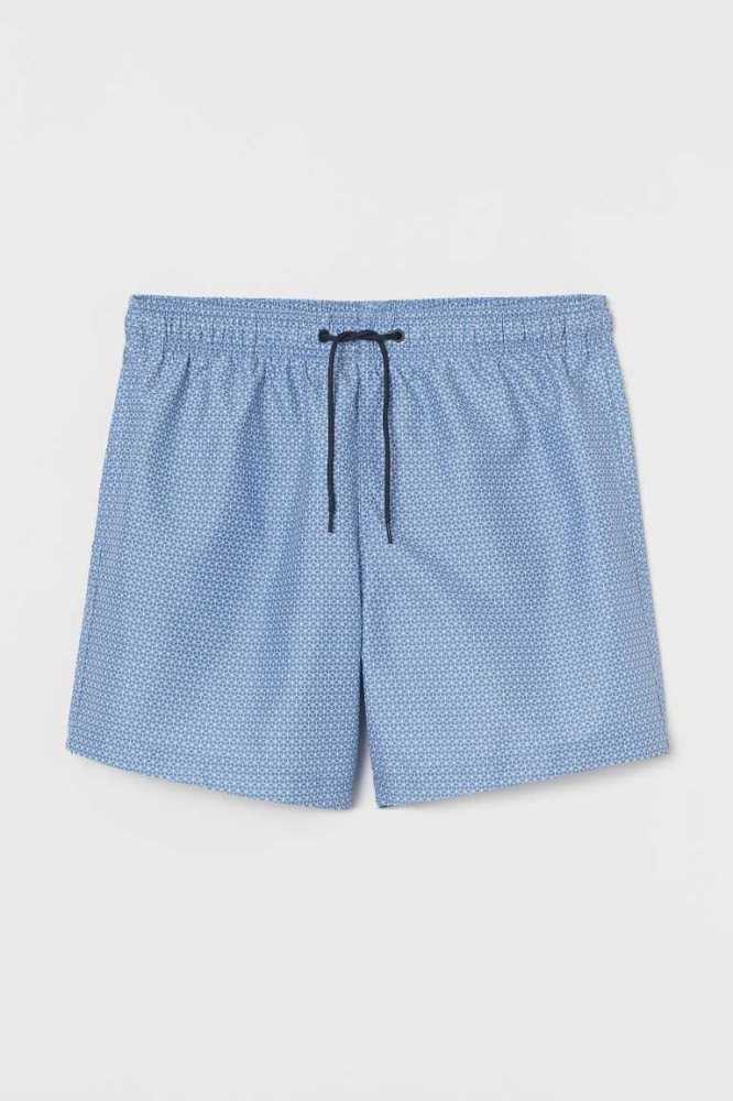 Trajes De Baño H&M Patterned Shorts Hombre Azules Oscuro | 430658AIN