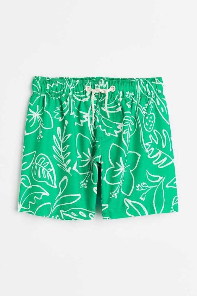 Trajes De Baño H&M Patterned Shorts Niños Verdes | 723489EIQ