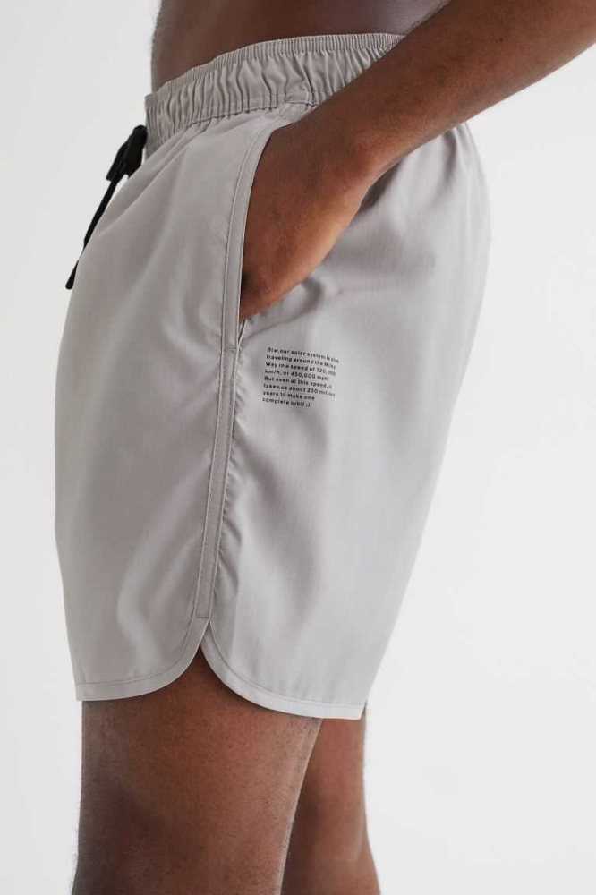 Trajes De Baño H&M Printed Shorts Hombre Grises Claro | 891403LTZ