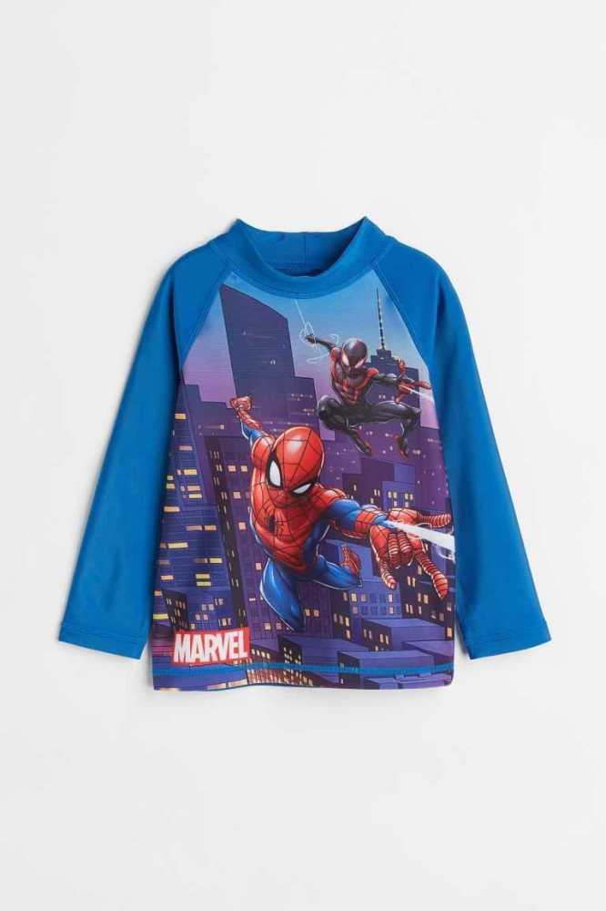 Trajes De Baño H&M Shirt UPF 50 Niños Azules | 450639ARB