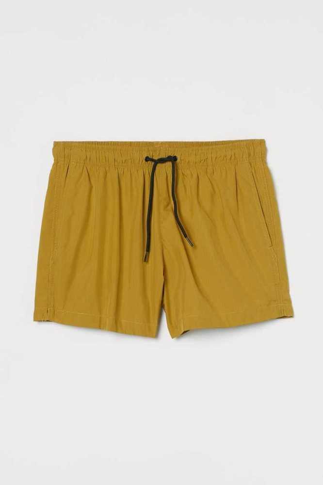 Trajes De Baño H&M Shorts Hombre Amarillos | 490325BSM