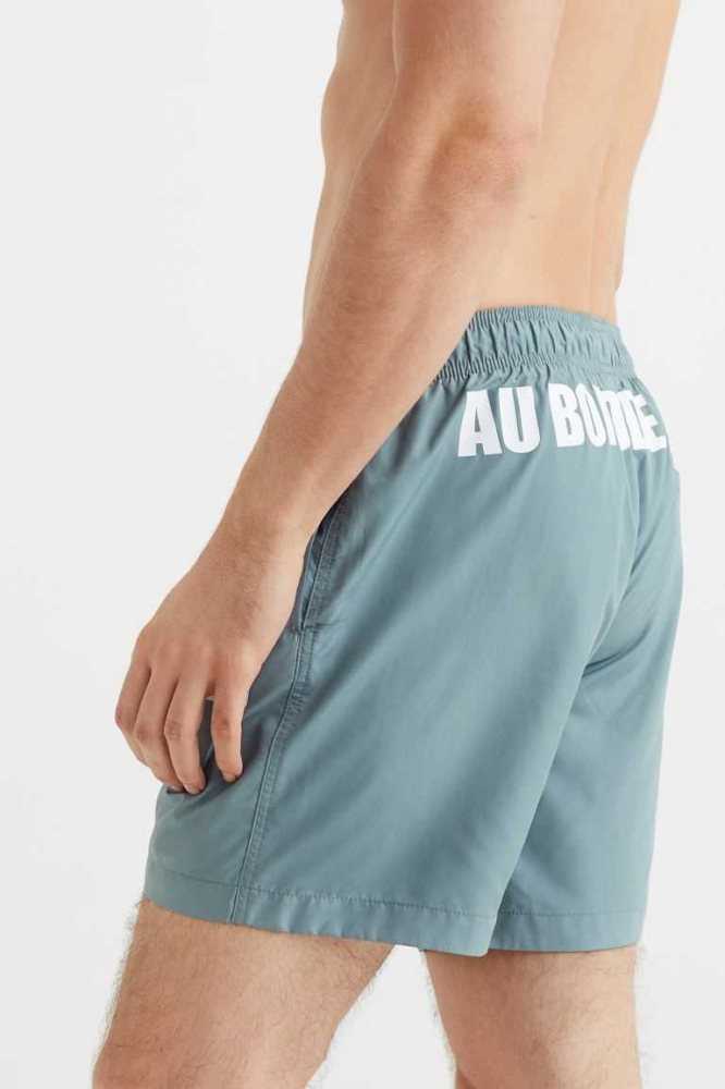 Trajes De Baño H&M Shorts Hombre Verde Oliva Oscuro Verdes | 487253VFZ