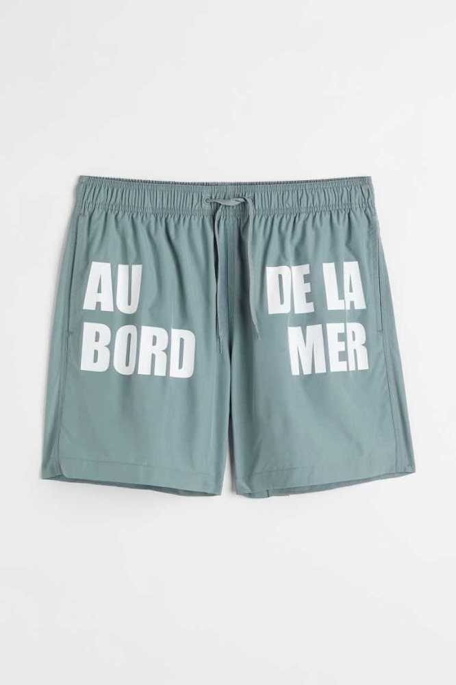 Trajes De Baño H&M Shorts Hombre Verde Oliva Oscuro Verdes | 487253VFZ