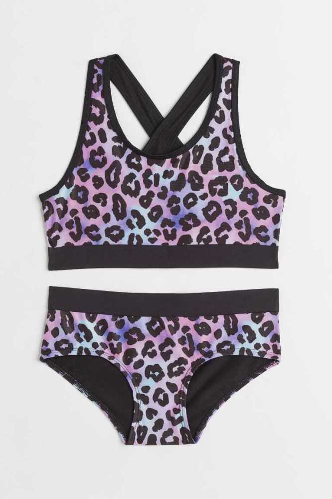 Trajes De Baño H&M Sports Bikini Niños Negros Leopardo | 540293XCO