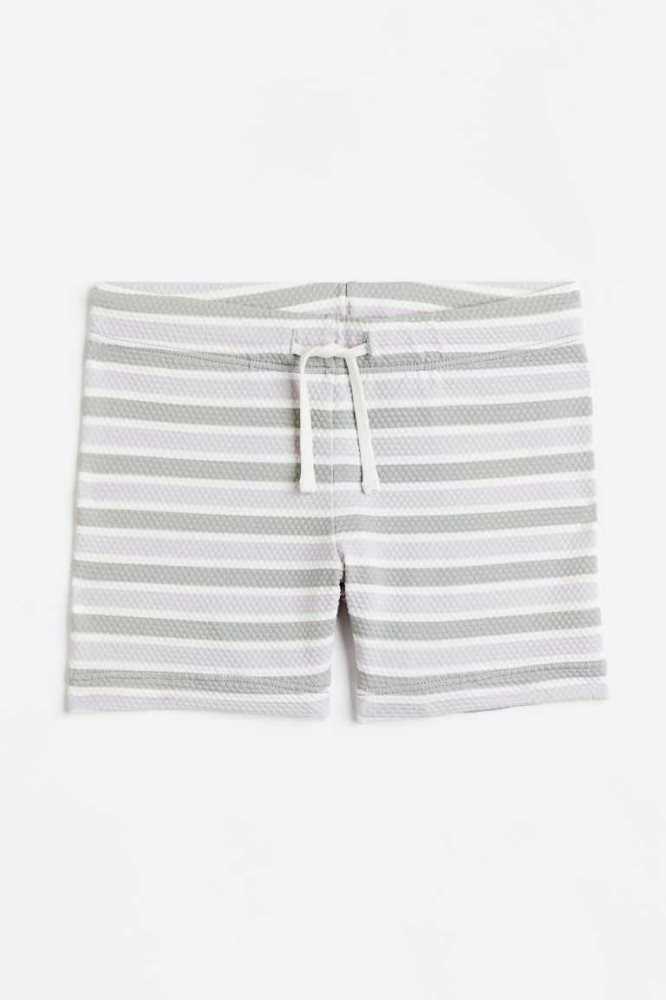 Trajes De Baño H&M Textured trunks Niños Grises Claro | 806379QKT