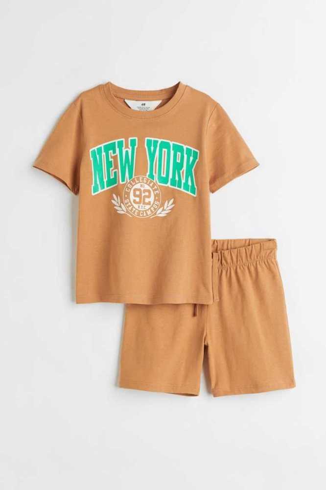 Una sola pieza H&M 2-piece Algodon Jersey Niños Turquesa Claro | 375684LRZ