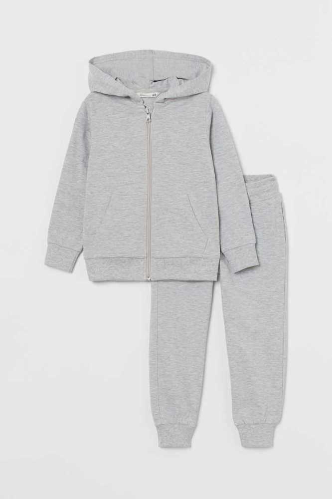 Una sola pieza H&M 2-piece Algodon Jersey Niños Grises Oscuro | 829760ZHP