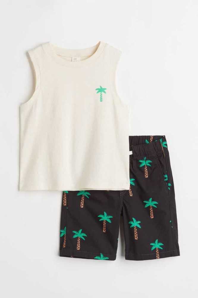 Una sola pieza H&M 2-piece Algodon Niños Negros | 028945GSJ