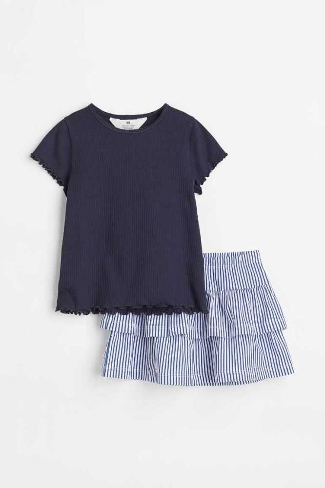 Una sola pieza H&M 2-piece Algodon Niños Blancos Coral | 365927RHE