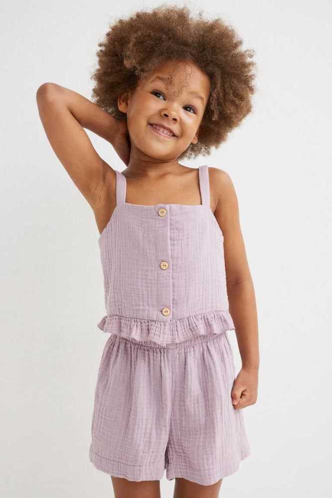 Una sola pieza H&M 2-piece Algodon Niños Morados Claro | 380761QKL