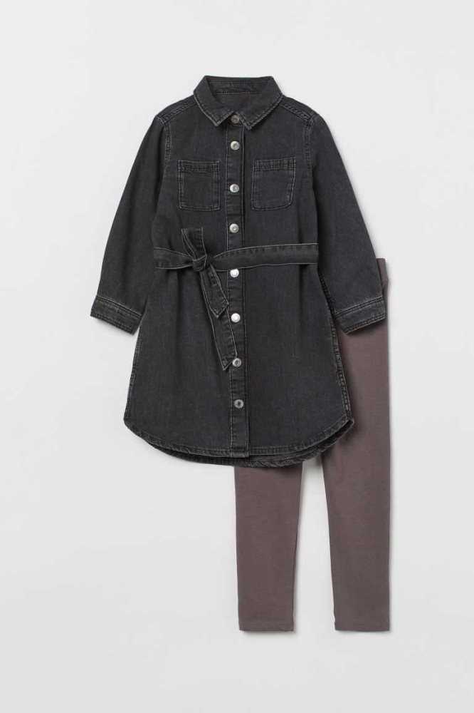 Una sola pieza H&M 2-piece Algodon Niños Negros Morados | 387520XSC