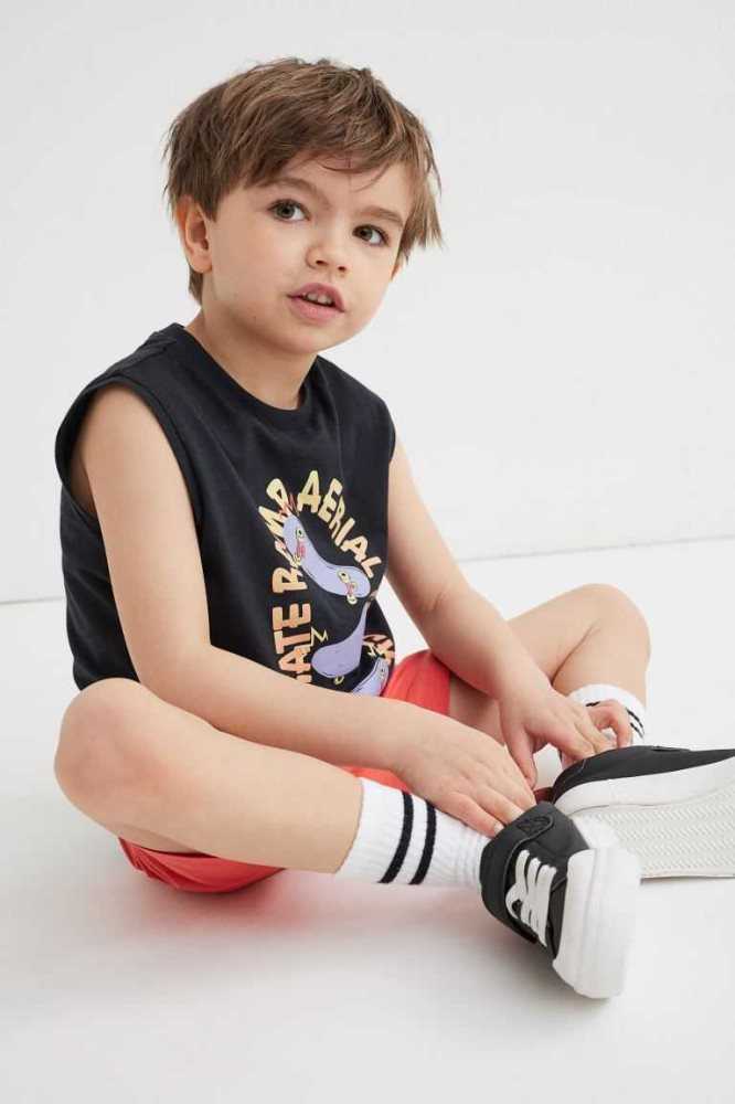 Una sola pieza H&M 2-piece Algodon Niños Negros Naranjas | 682375TKN