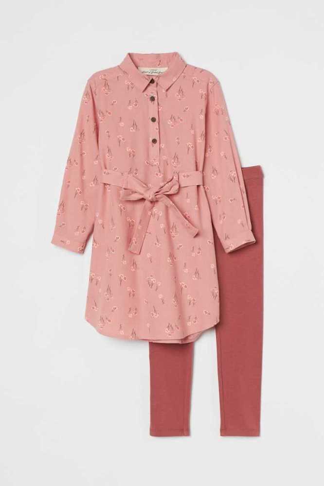 Una sola pieza H&M 2-piece Algodon Niños Rosas Oscuro | 690241DWT