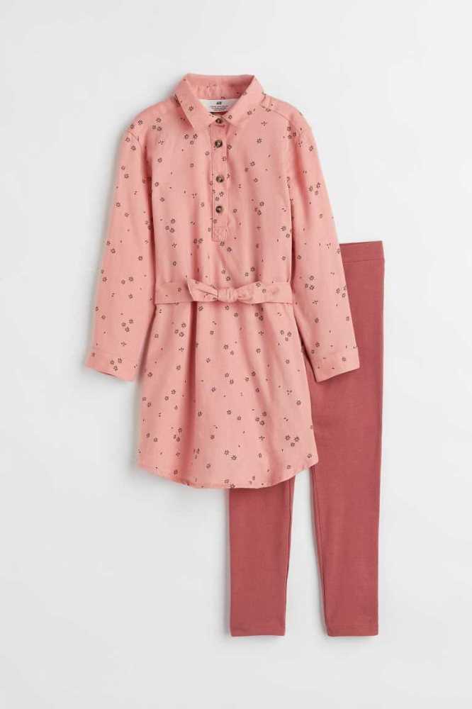 Una sola pieza H&M 2-piece Algodon Niños Rosas Oscuro | 690241DWT