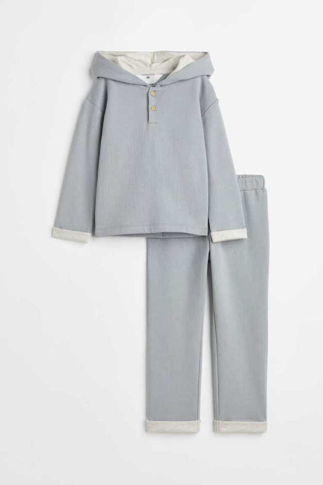 Una sola pieza H&M 2-piece Algodon Niños Azules Claro Grises | 864319EQZ