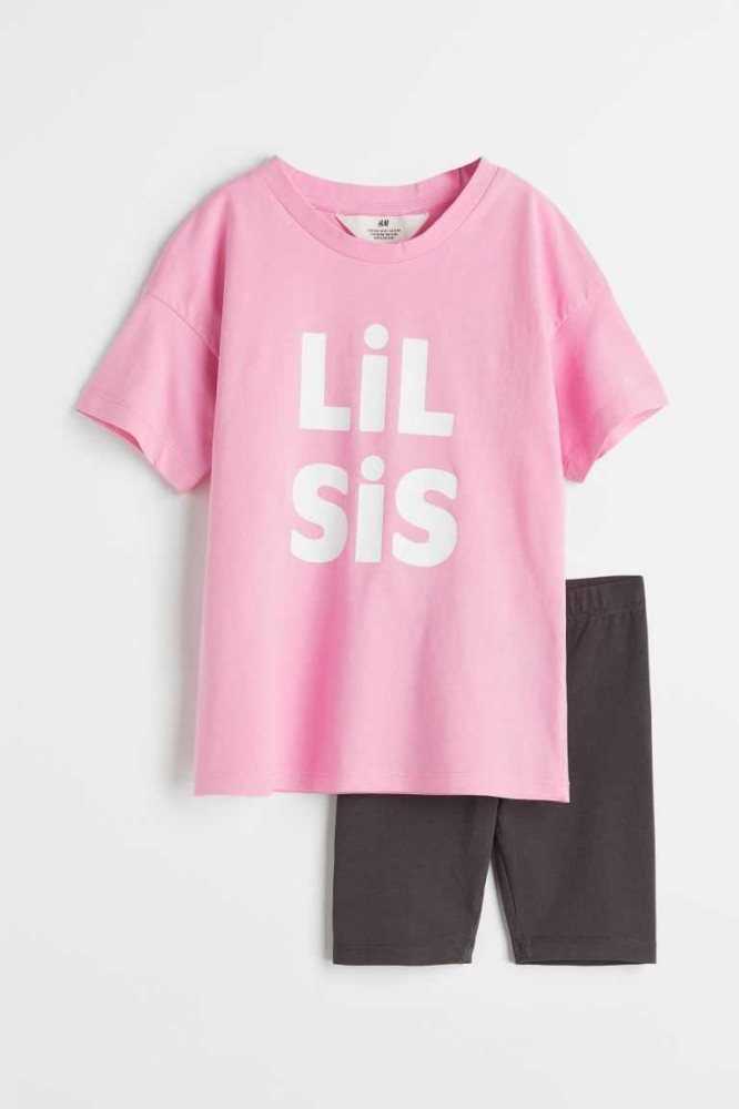 Una sola pieza H&M 2-piece Algodon Sibling Niños Rosas | 260381YHD