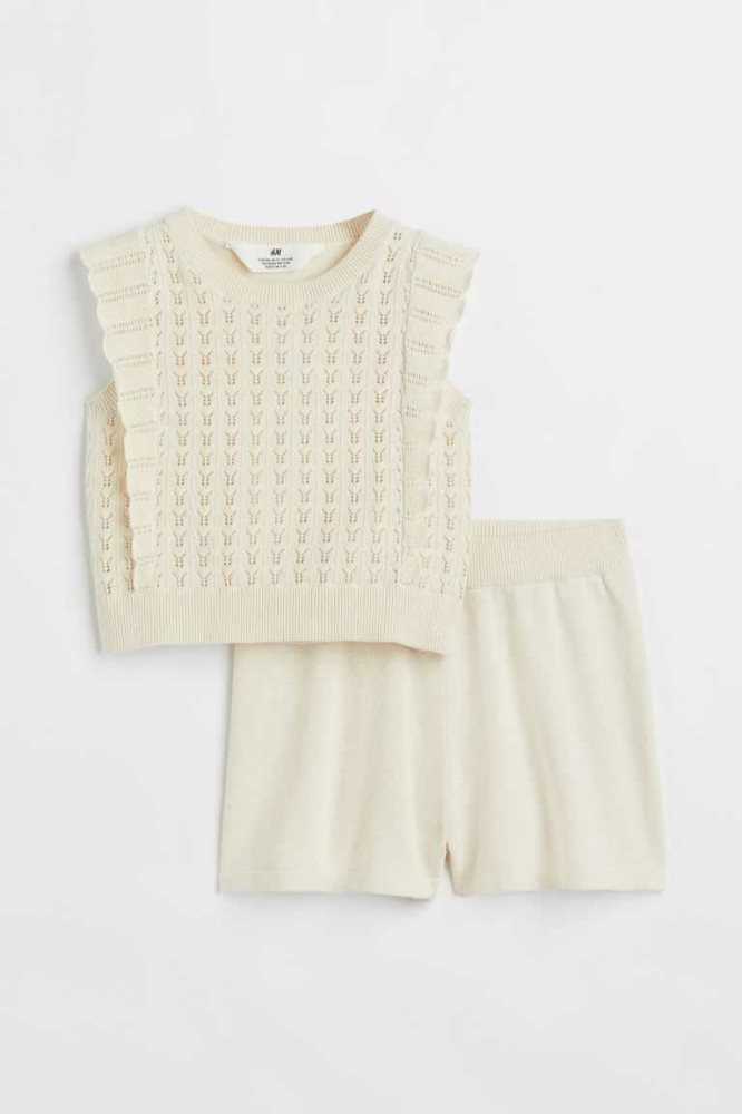 Una sola pieza H&M 2-piece Fine-knit Algodon Niños Beige Claro | 684913AFB