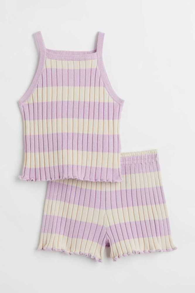 Una sola pieza H&M 2-piece Niños Morados Claro Beige Blancos | 205613IDV