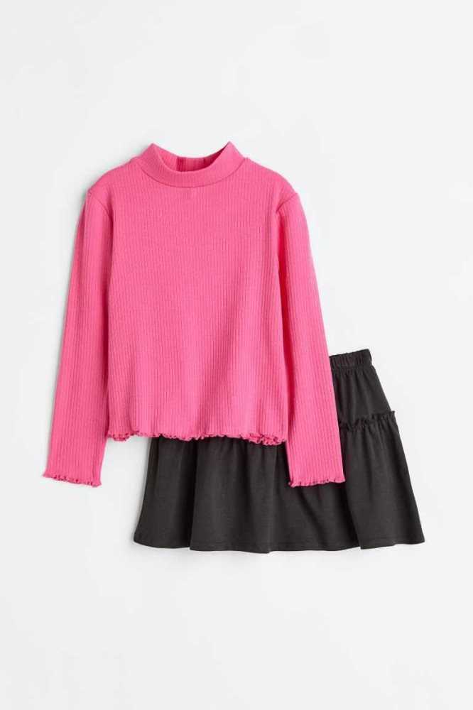 Una sola pieza H&M 2-piece Niños Rosas Grises Oscuro | 248307ZWQ