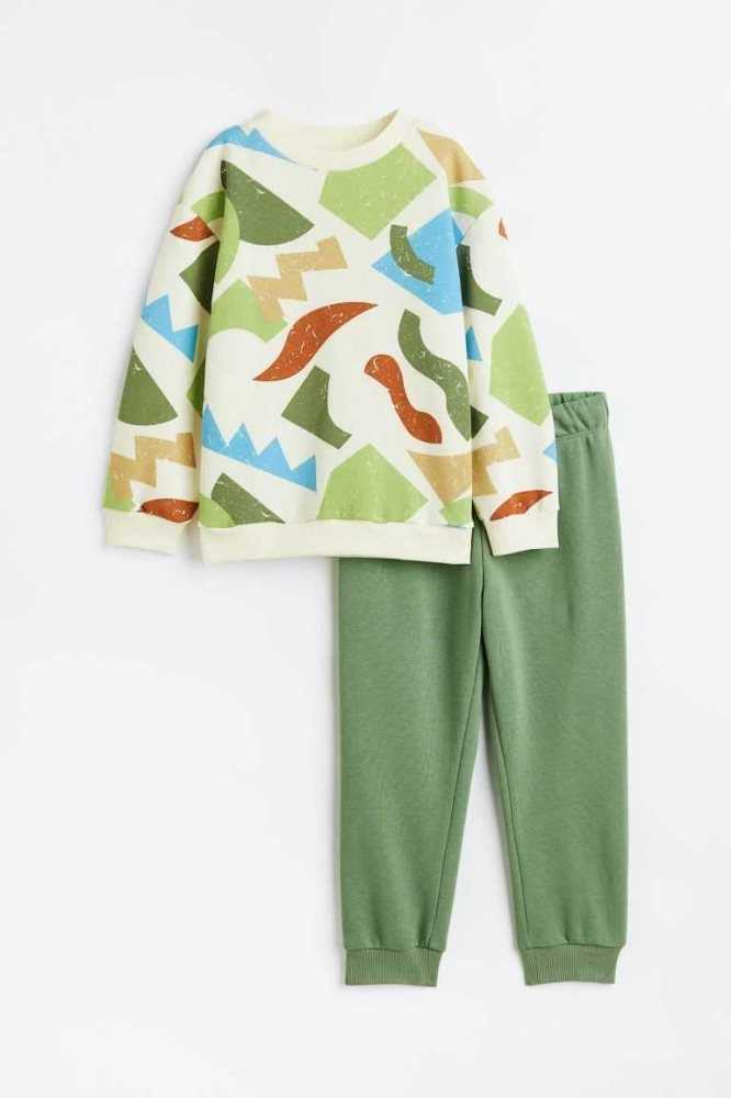 Una sola pieza H&M 2-piece Printed Niños Verdes | 326741LWO