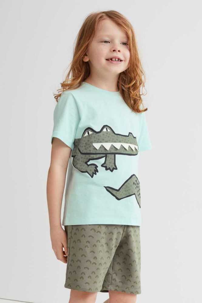 Una sola pieza H&M 2-piece Printed Niños Grises Oscuro | 347892LPT