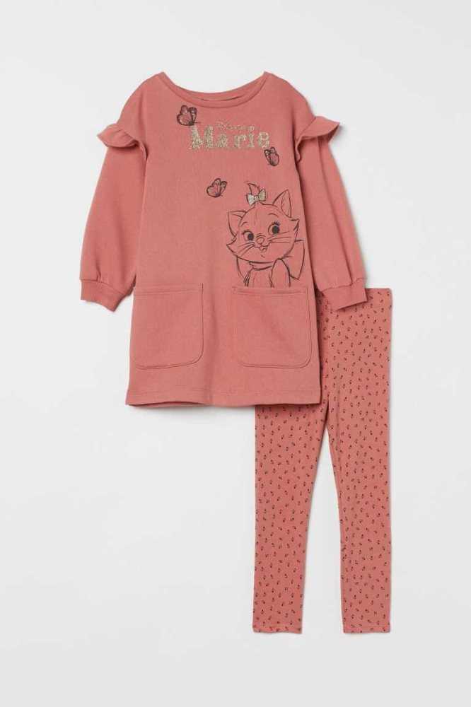 Una sola pieza H&M 2-piece Printed Niños Rosas | 670382YXF