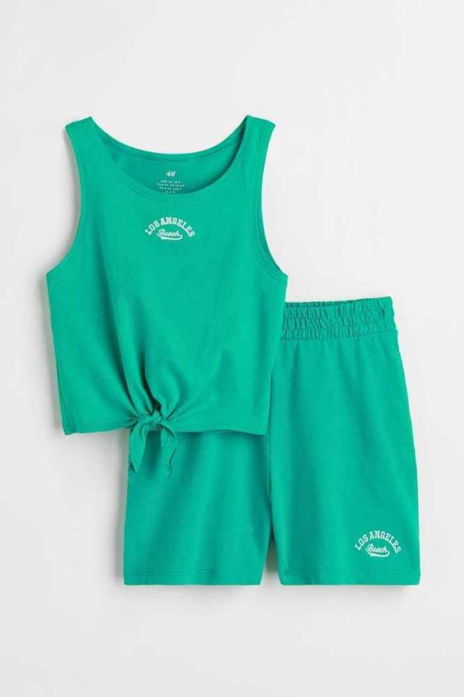 Una sola pieza H&M 2-piece Printed Niños Verdes | 902713EQB