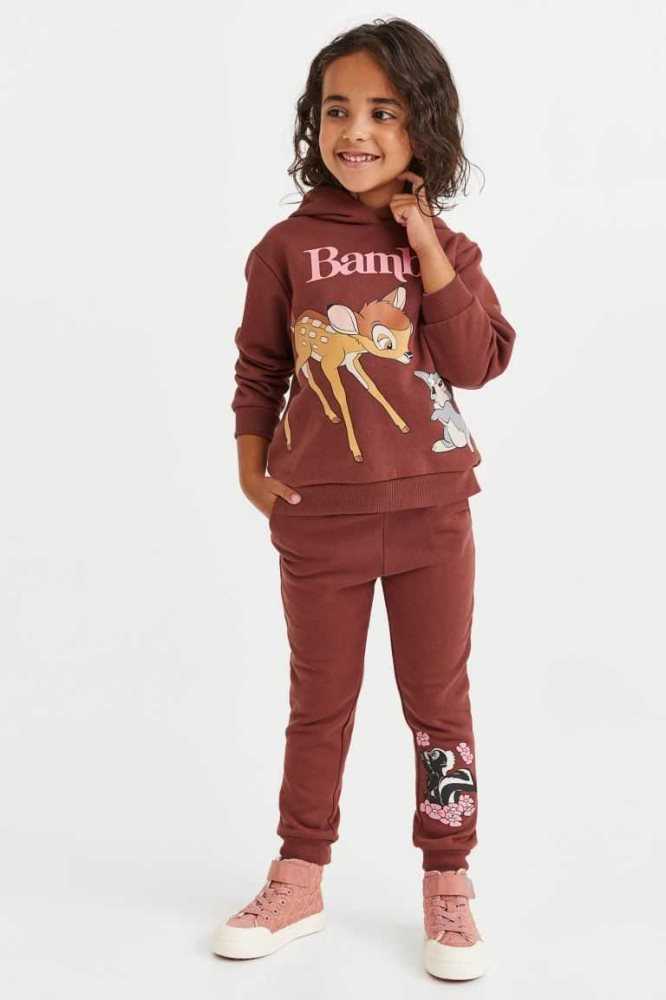 Una sola pieza H&M 2-piece Printed Sweatshirt Niños Rosas Claro | 613058BNE