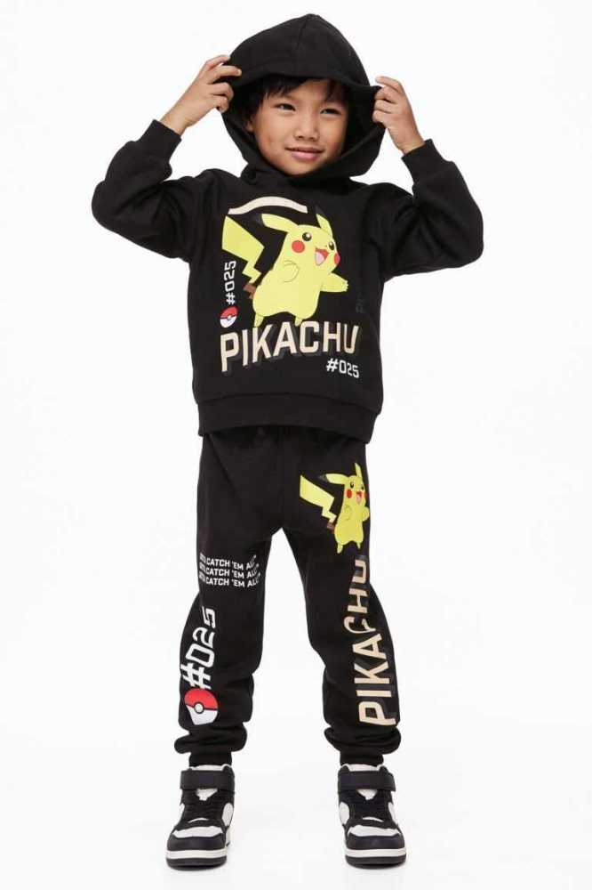 Una sola pieza H&M 2-piece Printed Sweatshirt Niños Negros | 985640CSK