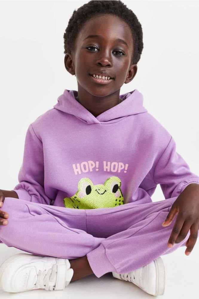 Una sola pieza H&M 2-piece Sweatshirt Niños Morados | 269714DOS