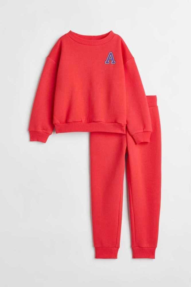 Una sola pieza H&M 2-piece Sweatshirt Niños Rojos Claro | 539870LHM