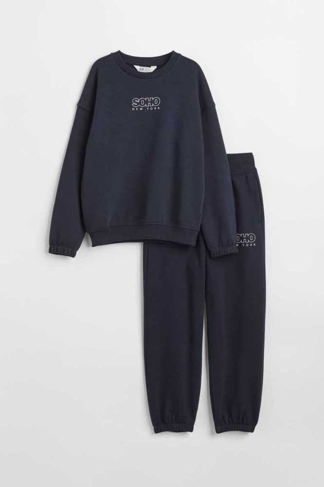 Una sola pieza H&M 2-piece Sweatshirt Niños Grises Claro | 823674ZKB