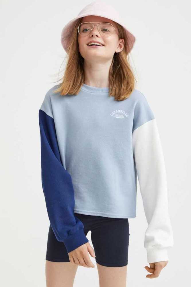 Una sola pieza H&M 2-piece Sweatshirt and Bike Shorts Niños Rosas Claro Blancos | 481967GCS